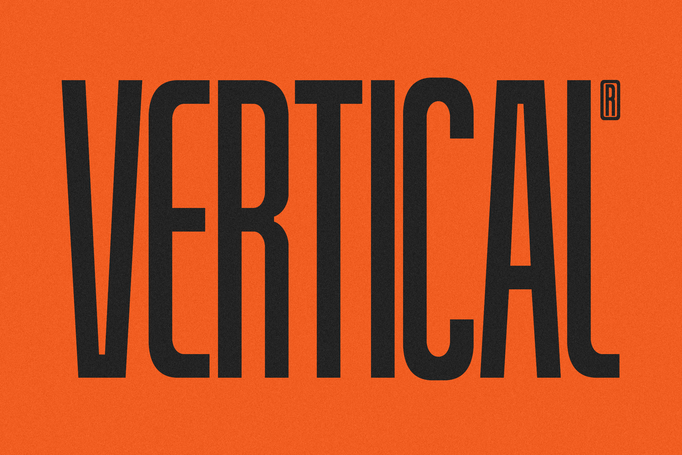 Bold vertical font on bright orange background, ideal for modern branding, headlines, typography design projects, and graphic design templates.