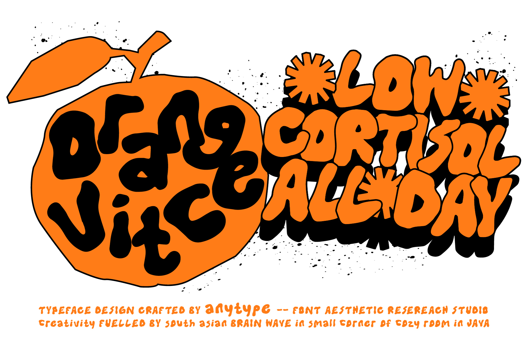 Low Carb Chill Day design featuring orange fruit shape with layered text style