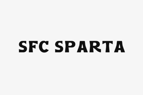 SFC Sparta bold sans serif display font in black on white