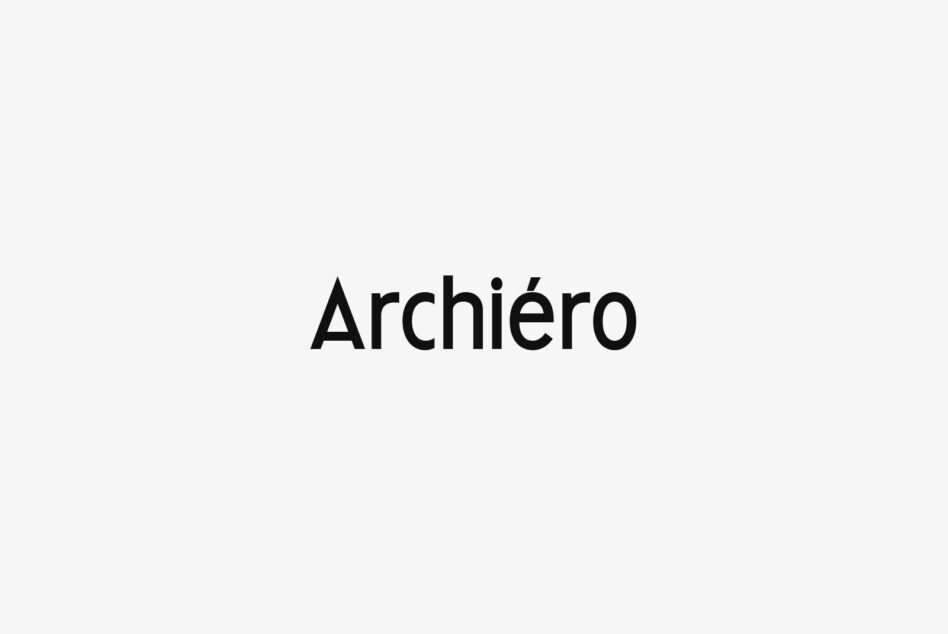 Archiero typeface specimen on light background centered in clean layout