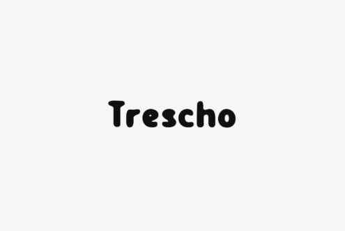 Trescho font in bold black lettering on light gray background