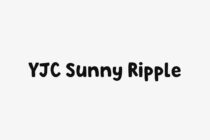 YJC Sunny Ripple font name in chunky black letters on light background
