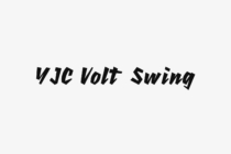VJC Volt Swing font in heavy italic weight showing dynamic slanted black lettering