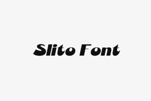 Slito Font bold italic typeface sample in black on cream