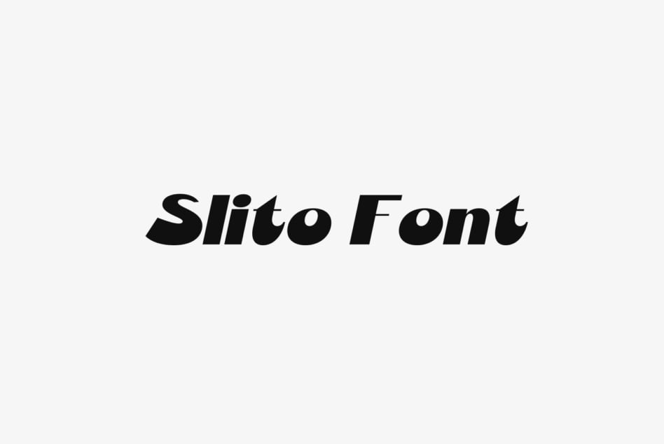 Slito Font bold italic typeface sample in black on cream