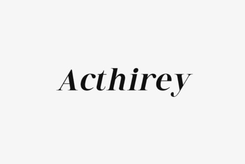 Acthirey serif typeface in elegant italic style