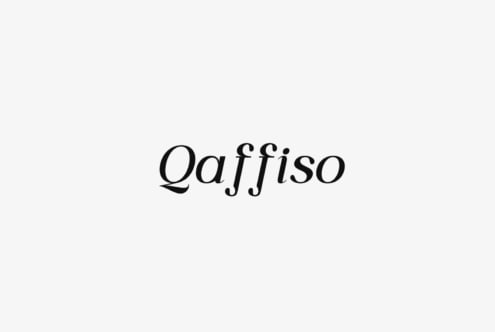 Qaffiso italic serif typeface with flowing curves