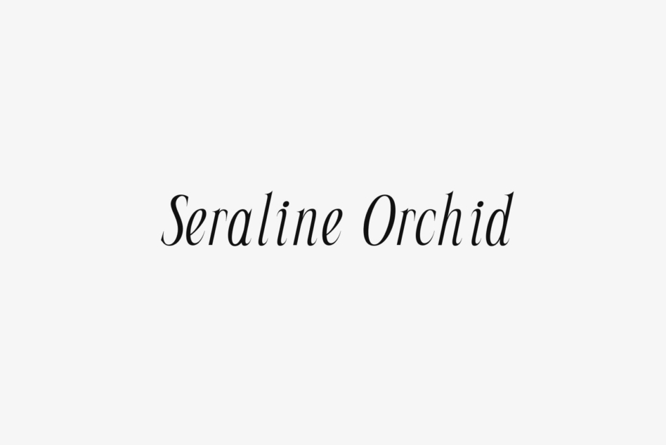 Seraline Orchid elegant italic script typeface specimen