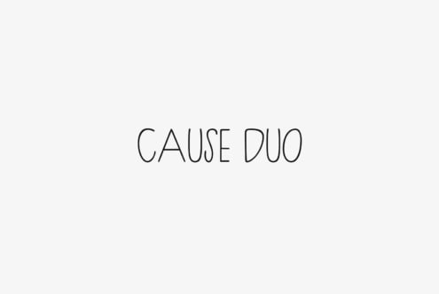 Cause Duo minimalist sans serif font in thin outline style