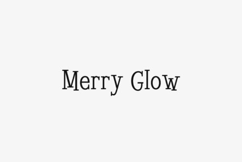 Merry Glow serif typeface in thin outline style
