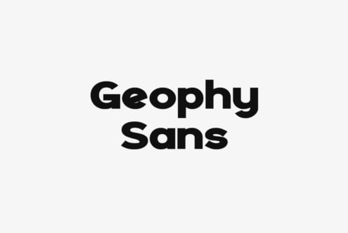 Geophy Sans typeface in bold black letters on light background