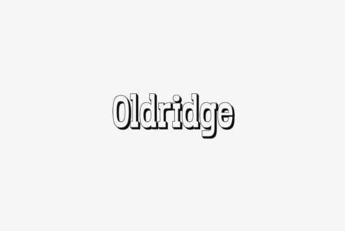 Oldridge layered serif font with dimensional outline effect