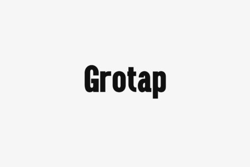 Grotap bold condensed sans serif font in black weight