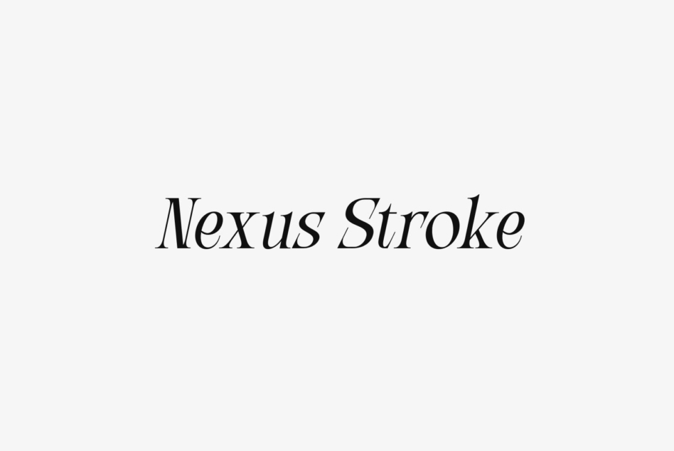 Nexus Stroke italic serif typeface with refined details