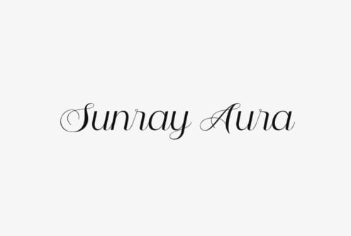Sunray Aura script font with elegant flowing letterforms
