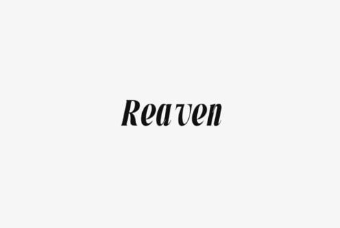 Reaven in bold italic serif typeface