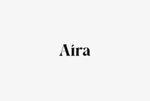 Aíra font with accent marks on light background
