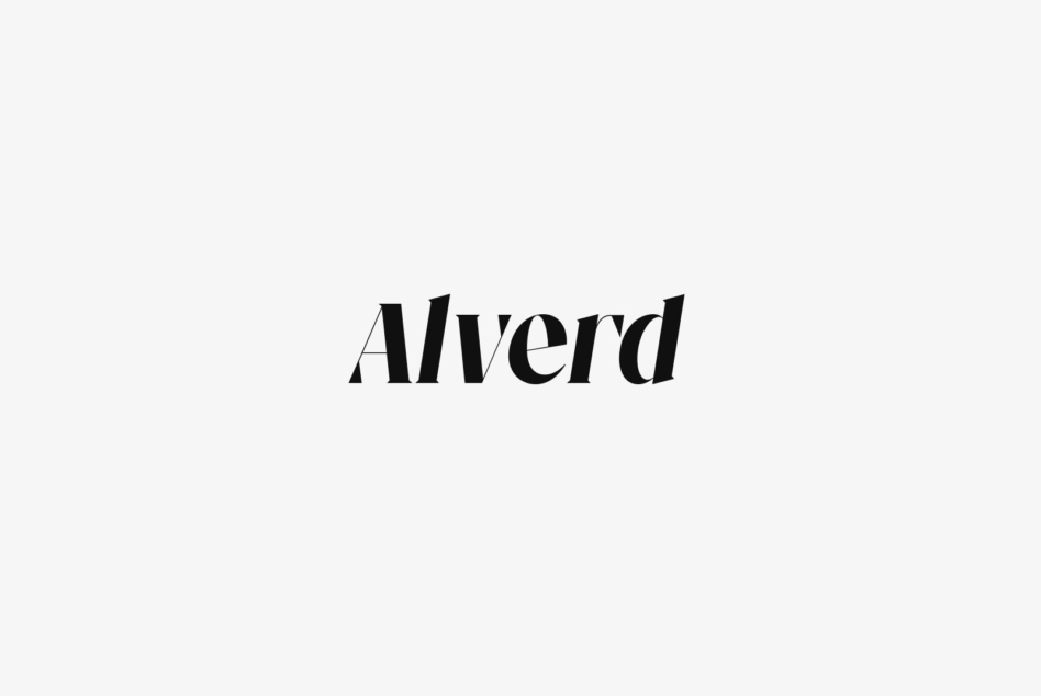 Alverd typeface showing mixed weight letterforms