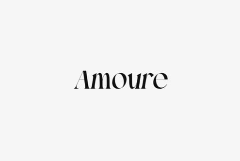 Amoure serif font displaying elegant character spacing
