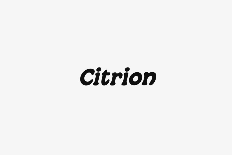 Citrion bold slab serif typeface displayed in black on light backdrop