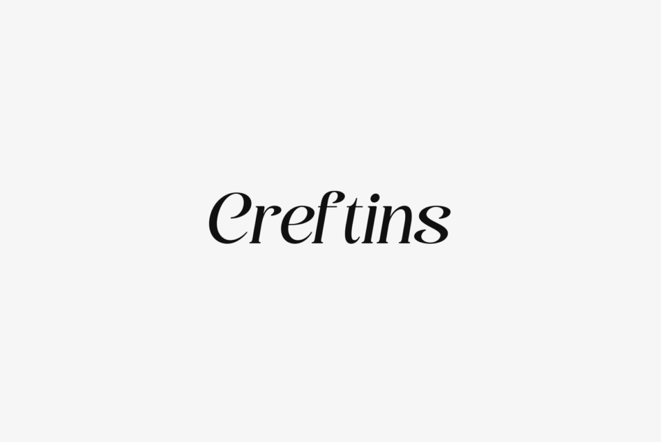 Crefting typeface in decorative italic script