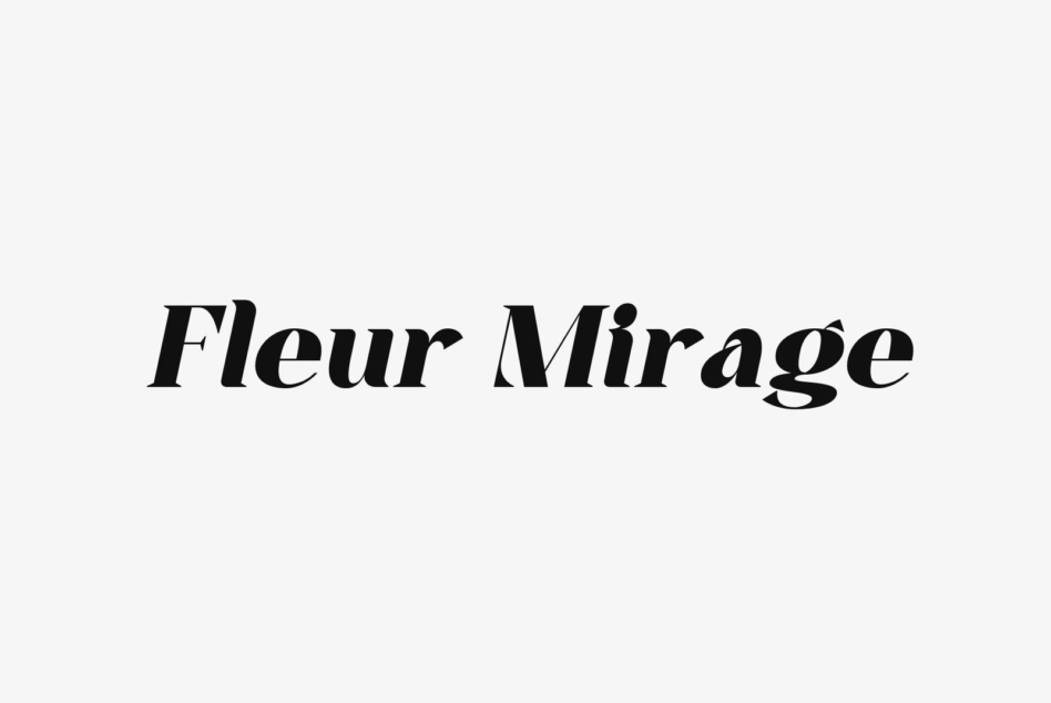Fleur Mirage serif typeface in elegant italic styling