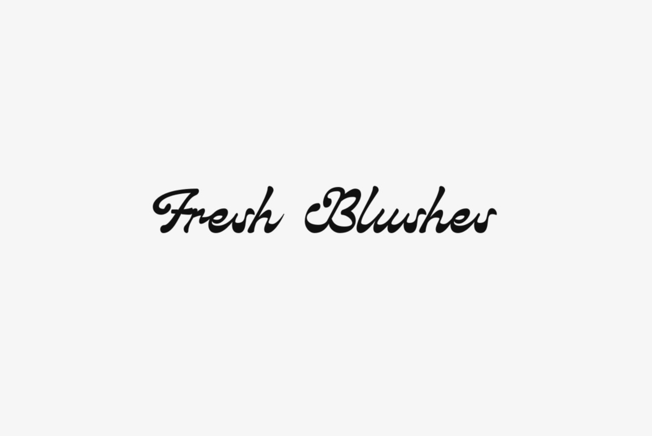 Fresh Blusher script font with flowing handwritten curves