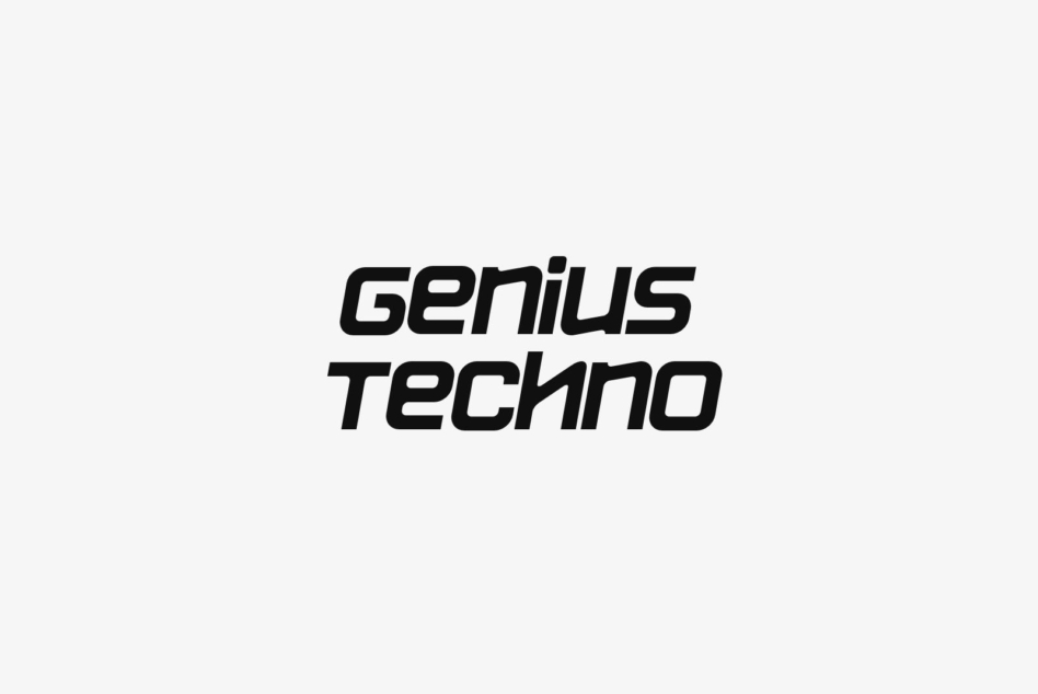 Genius Techno font with futuristic angled letter design