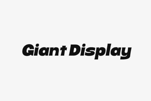 Giant Display font showing thick italic letterforms