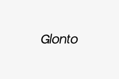 Glonto modern italic sans serif typeface in medium weight