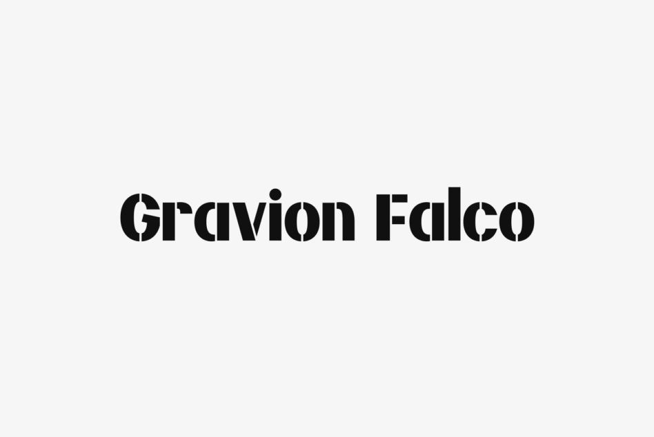Gravion Falco geometric sans serif font in heavy weight