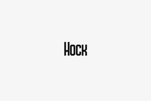 Hock in geometric sans serif condensed black font