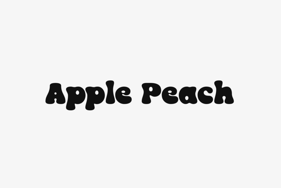 Apple Peach in thick rounded black display typeface