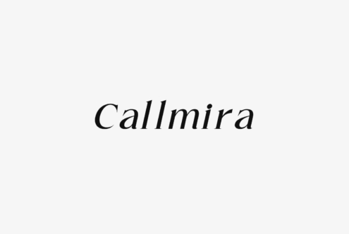 Callmira serif typeface rendered on minimal light gray surface