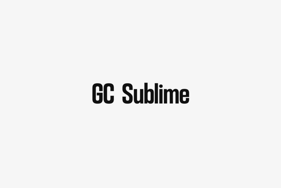 GC Sublime typeface displayed on clean light background