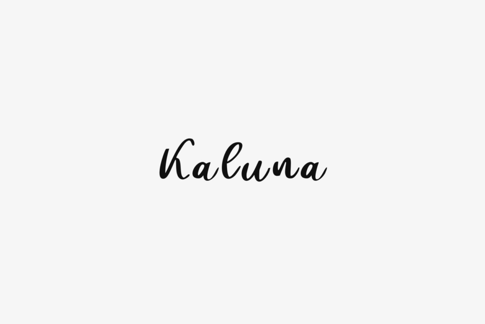 Haluna font displayed in flowing script style on cream background