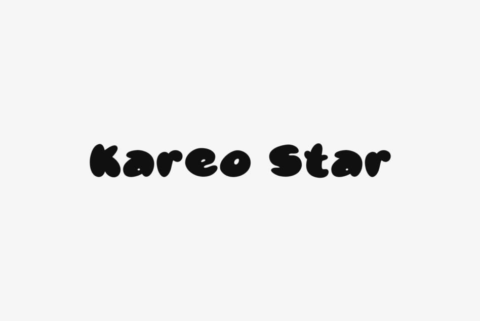 Kareo Star rounded bubbly typeface in black letters