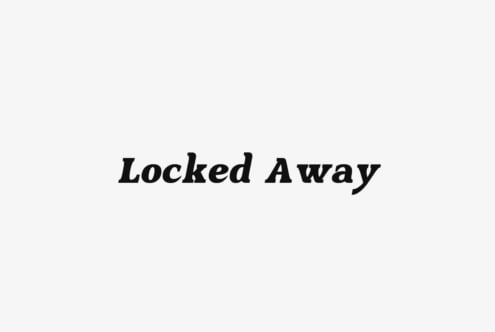 Locked Away serif font with italic slant displayed on plain light surface