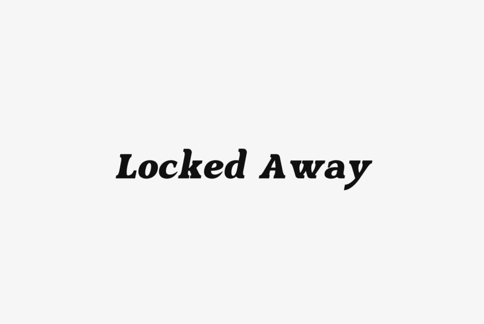 Locked Away serif font with italic slant displayed on plain light surface