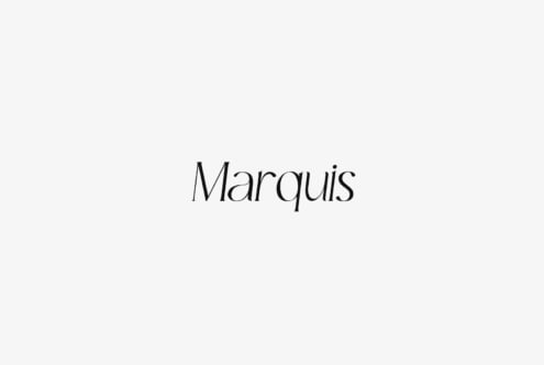 Marquis serif font in elegant thin strokes