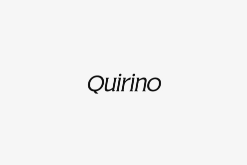 Quirino typeface showing curved italic letterforms