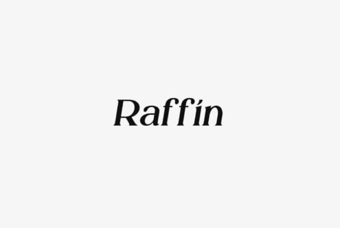 Raffin font displaying elegant italic serif characters