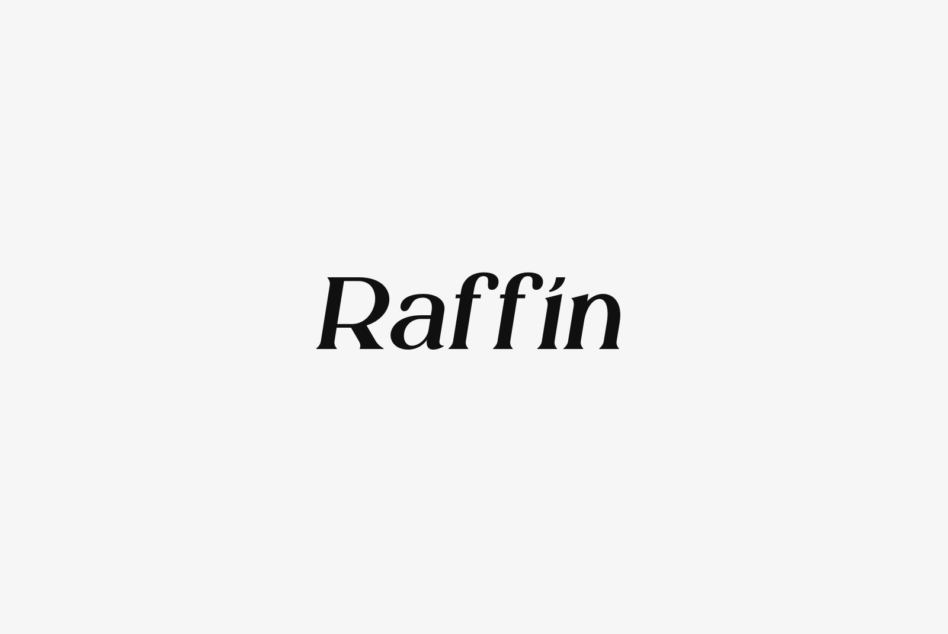 Raffin font displaying elegant italic serif characters