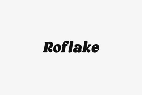 Roflake display font with rounded organic shapes