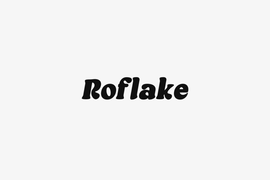 Roflake display font with rounded organic shapes
