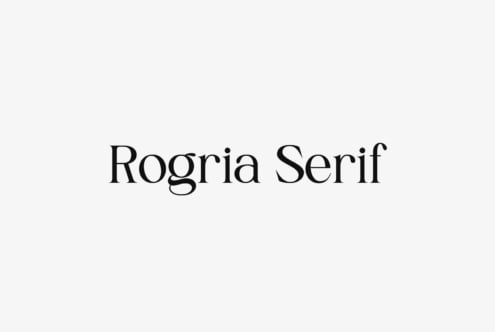 Rogria Serif font sample with elegant serifs