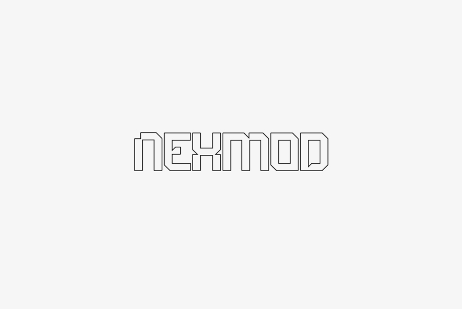 Hexmod geometric outline font with nested line construction style