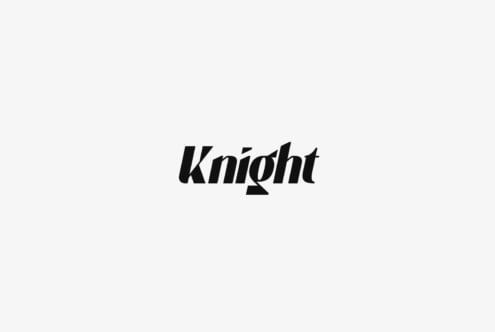 Knight italic sans serif font with geometric modern character design