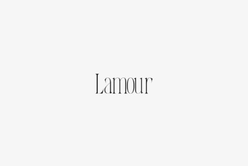Lamour thin serif typeface rendered in elegant spaced lettering
