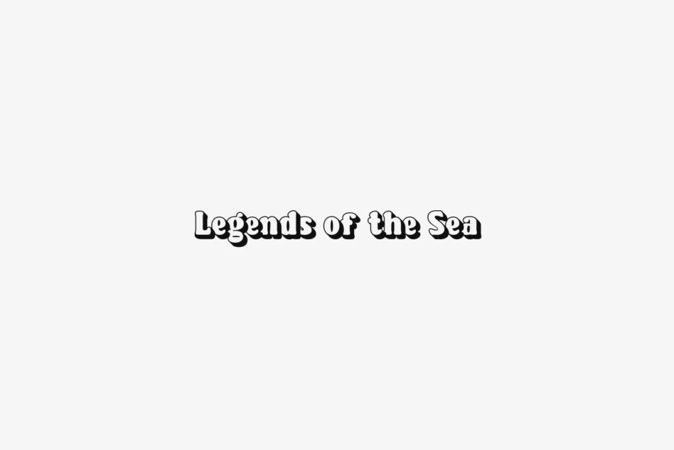 Legends of the Sea display font with outline effect in layered letters